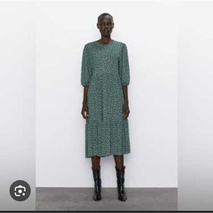 Zara Floral Midi Dress Zara Small Dress
